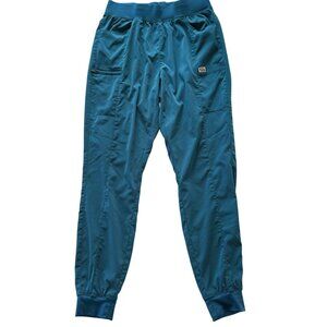 IRG Womens Jogger Scrub Pants With Pockets Teal Size MDT Polyester/Spandex Blend